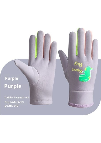 Çocuk Kış Erkek ve Kız Açık Sürme Kayak Oynama Kar Su Geçirmez Soğuk Yastıklı Sıcak Elnler (Yurt Dışından)