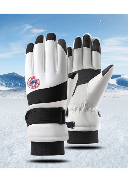 Erkekler ve Kadınlar Için Kış Kayak Elnleri Sıçramaya Dalı Sıcak Kalınlaştırılmış Kaymaz Dokunmatik Ekran Sürme Sürüş Elnleri (Yurt Dışından)