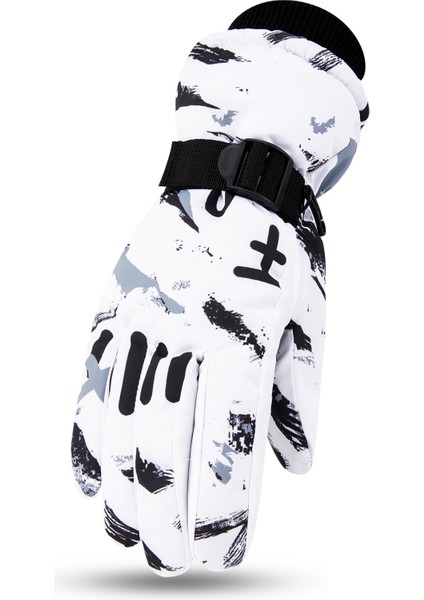 Kışlık Çocuk Kayak Elnleri Kalınlaştırılmış ve Yastıklı Kaymaz Sıcak Açık Hava Oyun Kar Erkek ve Kız Eln Giymek (Yurt Dışından)