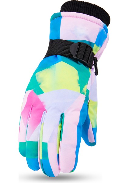 Kışlık Çocuk Kayak Elnleri Kalınlaştırılmış ve Yastıklı Kaymaz Sıcak Açık Hava Oyun Kar Erkek ve Kız Eln Giymek (Yurt Dışından)