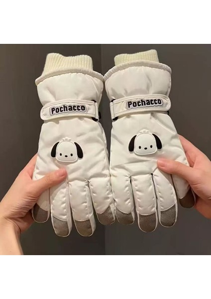 Kayak Sıcak Eln Bayanlar Sonbahar ve Kış Yastıklı Kalınlaşmış Sürme Tramvay Su Geçirmez Karikatür Sevimli Dokunmatik Ekran Eln (Yurt Dışından)