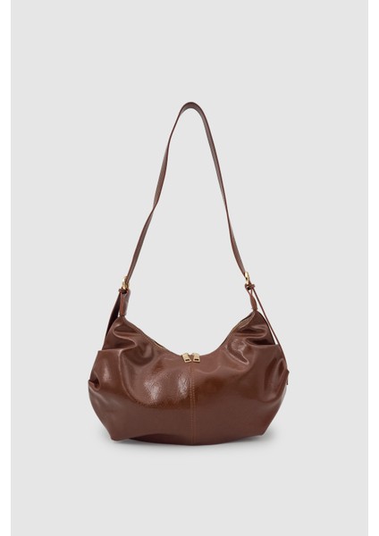 Lilsa Ayarlanabilir Askılı Yumuşak Form Baget Omuz Çantası Taba