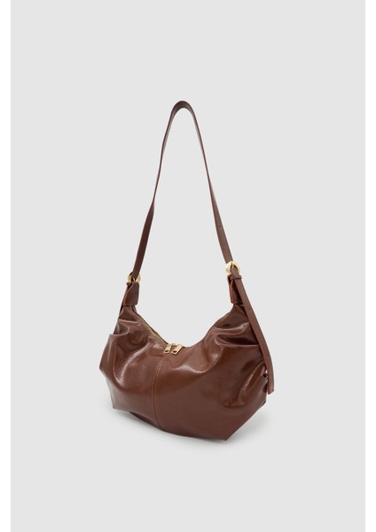 Lilsa Ayarlanabilir Askılı Yumuşak Form Baget Omuz Çantası Taba modelleri