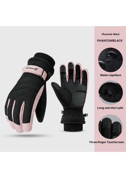 Kış Kayak Elnleri Erkek ve Kadın Yastıklı Kalınlaştırılmış Su Geçirmez Kaymaz Açık Dağcılık Sürme Sıcak Dokunmatik Ekran Elnleri (Yurt Dışından)