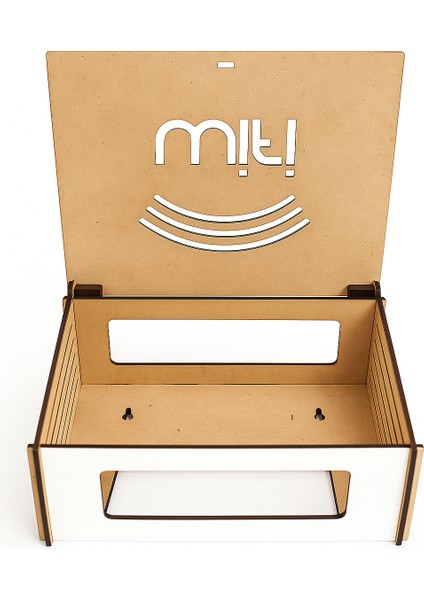 WiFi Modem & Şartel Gizleme Kutusu – Beyaz Kapaklı MDF Kablo Düzenleyici Dekoratif Kutu fiyatları