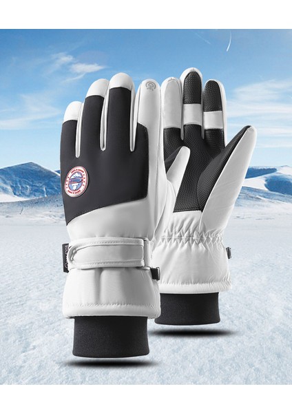 Erkekler ve Kadınlar Için Kış Kayak Elnleri Sıçramaya Dalı Sıcak Kalınlaştırılmış Kaymaz Dokunmatik Ekran Sürme Sürüş Elnleri (Yurt Dışından)