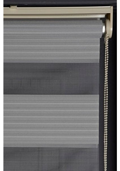 Pliseli Gri Zebra Perde Düz Tema ile Mutfak ve Ofisler İçin Şık Seçim