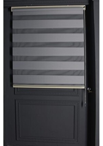 Pliseli Gri Zebra Perde Düz Tema ile Mutfak ve Ofisler İçin Şık Seçim