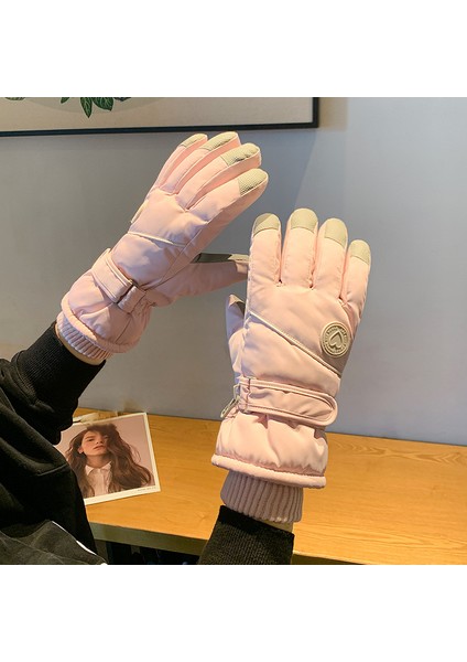 Kayak Elnleri Sıcak Sürme Soğuk Spor Elnleri Kadın Kış Yastıklı Kalınlaştırılmış Açık Dağcılık Su Geçirmez Dokunmatik Ekran Olabilir (Yurt Dışından)
