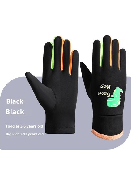 Çocuk Kış Erkek ve Kız Açık Sürme Kayak Oynama Kar Su Geçirmez Soğuk Yastıklı Sıcak Elnler (Yurt Dışından)