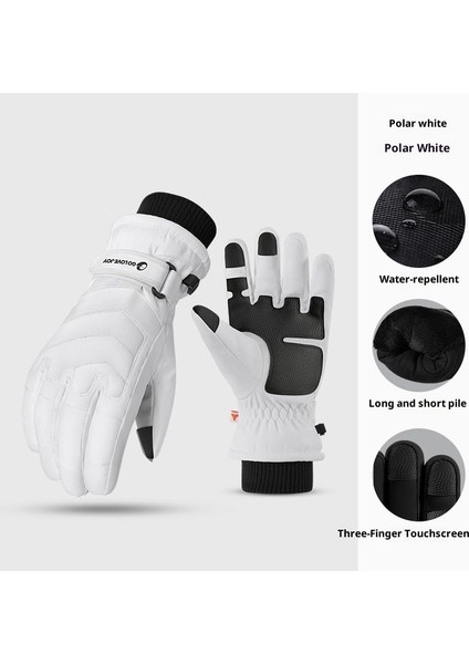 Kış Kayak Elnleri Erkek ve Kadın Yastıklı Kalınlaştırılmış Su Geçirmez Kaymaz Açık Dağcılık Sürme Sıcak Dokunmatik Ekran Elnleri (Yurt Dışından)