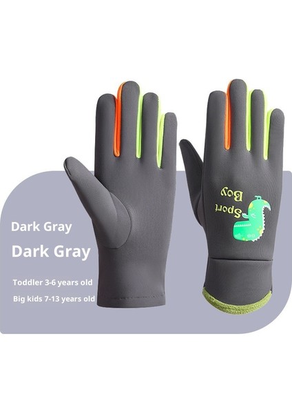 Çocuk Kış Erkek ve Kız Açık Sürme Kayak Oynama Kar Su Geçirmez Soğuk Yastıklı Sıcak Elnler (Yurt Dışından)