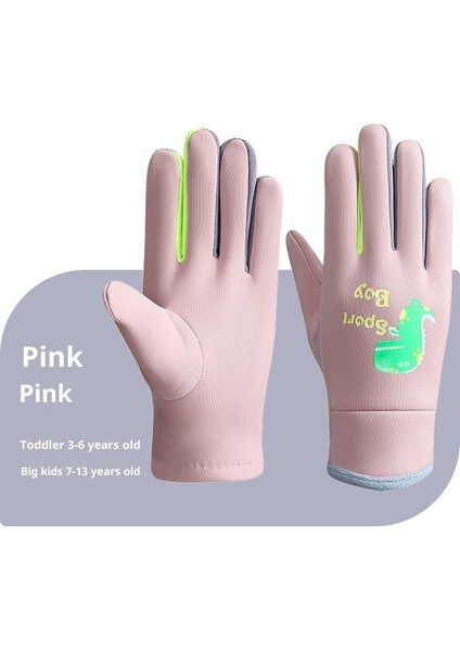 Çocuk Kış Erkek ve Kız Açık Sürme Kayak Oynama Kar Su Geçirmez Soğuk Yastıklı Sıcak Elnler (Yurt Dışından)