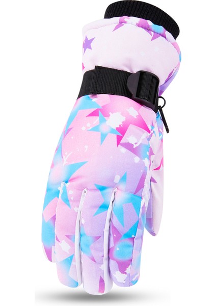 Kışlık Çocuk Kayak Elnleri Kalınlaştırılmış ve Yastıklı Kaymaz Sıcak Açık Hava Oyun Kar Erkek ve Kız Eln Giymek (Yurt Dışından)