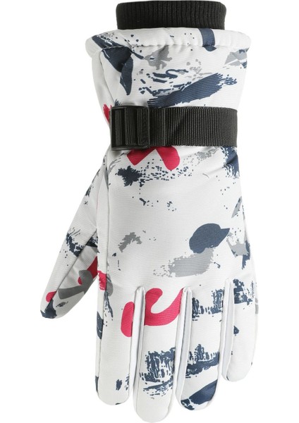 Kışlık Çocuk Kayak Elnleri Kalınlaştırılmış ve Yastıklı Kaymaz Sıcak Açık Hava Oyun Kar Erkek ve Kız Eln Giymek (Yurt Dışından)