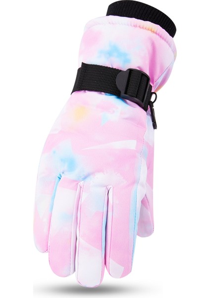 Kışlık Çocuk Kayak Elnleri Kalınlaştırılmış ve Yastıklı Kaymaz Sıcak Açık Hava Oyun Kar Erkek ve Kız Eln Giymek (Yurt Dışından)