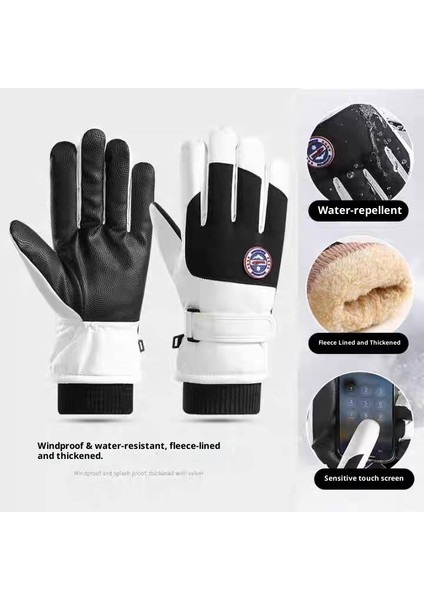 Kayak Elnleri 2025 Kış Erkek ve Kadın Açık Dağcılık Soğuk Yastıklı Dokunmatik Ekran Kalınlaştırılmış Sıcak Elnler (Yurt Dışından)