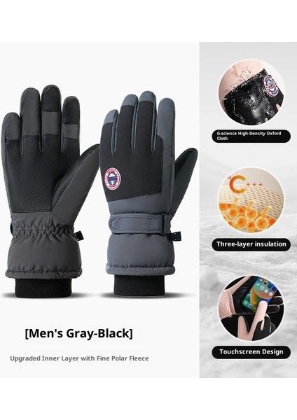 Kayak Elnleri Erkek ve Kadın Kış Yastıklı Sıcak Açık Bisiklet Dağcılık Kalınlaşmış Su Geçirmez Soğuk Geçirmez (Yurt Dışından)