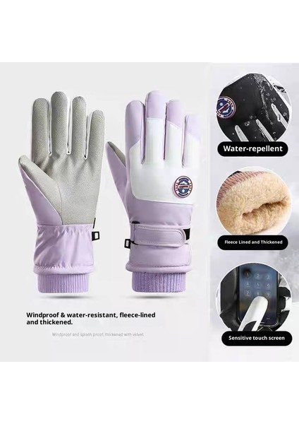 Kayak Elnleri 2025 Kış Erkek ve Kadın Açık Dağcılık Soğuk Yastıklı Dokunmatik Ekran Kalınlaştırılmış Sıcak Elnler (Yurt Dışından)