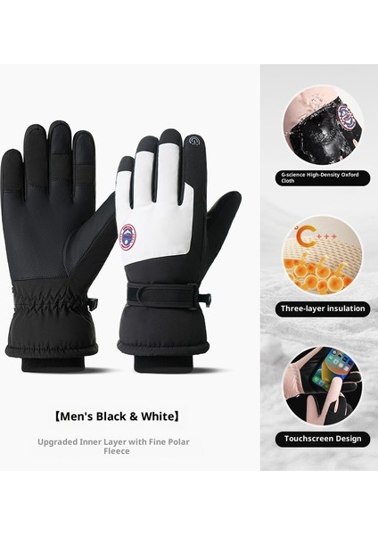 Kayak Elnleri Erkek ve Kadın Kış Yastıklı Sıcak Açık Bisiklet Dağcılık Kalınlaşmış Su Geçirmez Soğuk Geçirmez (Yurt Dışından)