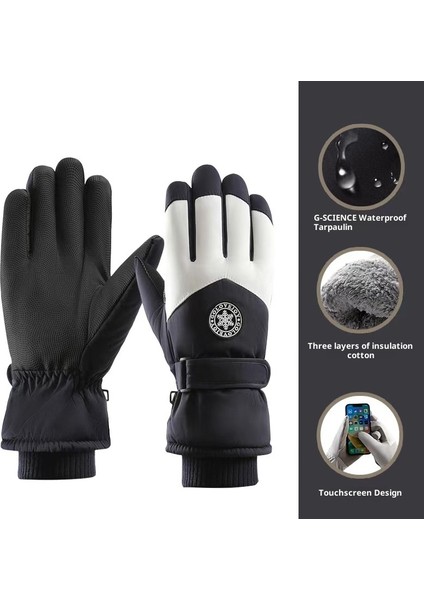 Kayak Elnleri Erkek ve Kadın Kış Yastıklı Sıcak Açık Bisiklet Dağcılık Kalınlaşmış Su Geçirmez Soğuk Geçirmez (Yurt Dışından)