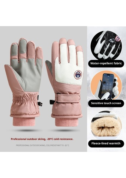 Kayak Elnleri Erkek ve Kadın Kış Yastıklı Kalınlaşmış Sıcak Açık Sürme Motosiklet Dokunmatik Ekran Su Geçirmez Kaymaz Elnler (Yurt Dışından)