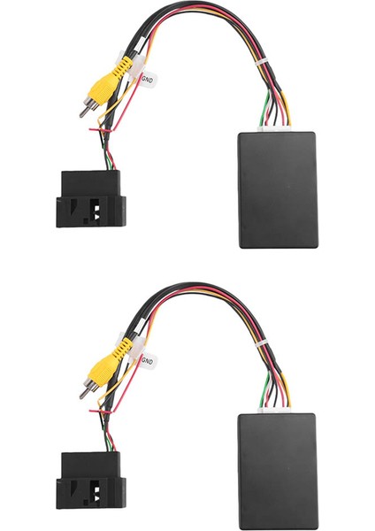 2x Rgb To (Rca) Av Cvbs Sinyal Dönüştürücü Dekor Kodlayıcı Kutusu Adaptörü Fabrika Arka Görünüm Kamerası Tiguan Golf 6 Passat cc (Yurt Dışından)