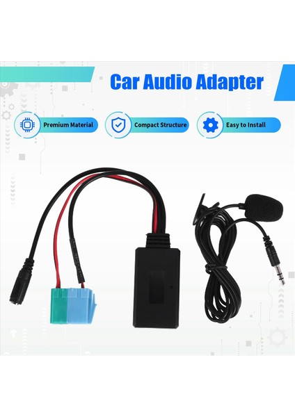 Araba Bluetooth Müzik Ses Kablosu Mikrofon Handfree Adaptörü Iso Fiat Grande Punto Alfa Romeo Için 2007&#39 Den Sonra Visteon Için (Yurt Dışından) fırsatları
