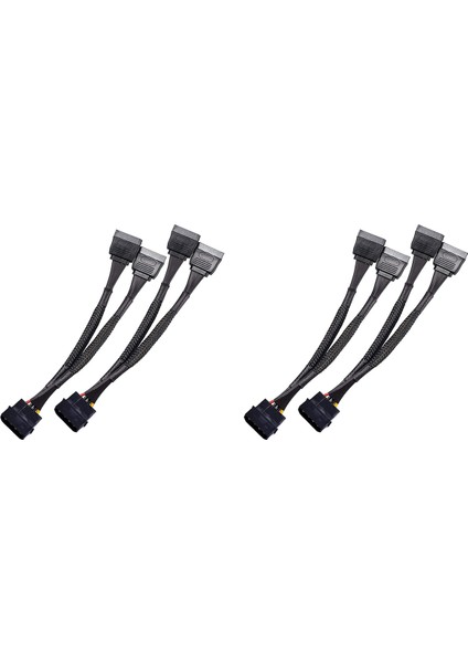 4x 4 Pin Erkek Ide Molex - Iki Kadın Sata Güç Donanter Dönüşütü Adaptör Kablosu Sabit Sürücü HDD SSD (Yurt Dışından)