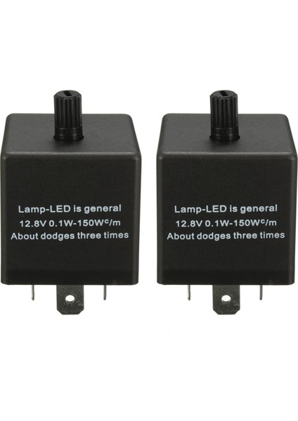 2x 12V 3 Pin LED Ayarlanabilir Araba Flaşör Flaş Rölesi Dönüş Sinyali Işığı Göstergesi (Yurt Dışından)