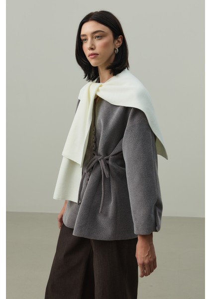 Kare Parçalı Atkı Ekru fiyatları