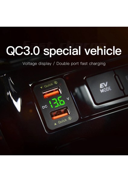 36W Hızlı Araba Şarj Cihazı Qc3 0 Kırmızı Voltajlı Çift USB Fast Charger Toyota 40X22MM Için Kırmızı Voltaj Su Geçirmez Cep Telefonu Şarj Cihazı (Yurt Dışından) modelleri