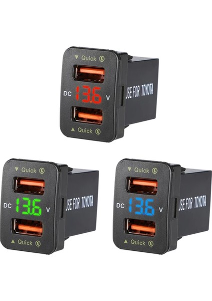 36W Hızlı Araba Şarj Cihazı Qc3 0 Kırmızı Voltajlı Çift USB Fast Charger Toyota 40X22MM Için Kırmızı Voltaj Su Geçirmez Cep Telefonu Şarj Cihazı (Yurt Dışından) indirimleri