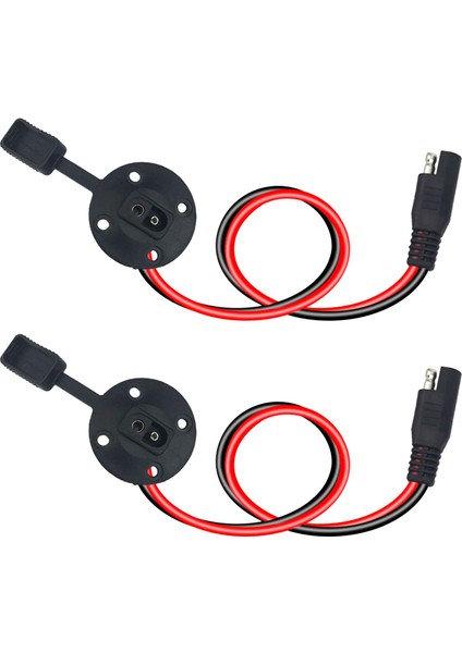 2x Sae Konnektörü - Sae Güç Soketi Yan Duvarı Bağlantı Noktası Güneş Hava Durumu Geçirmez Sae Hızlı Bağlantı Güneş Paneli Montajı (Yurt Dışından)