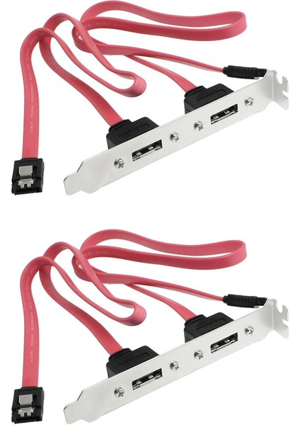 2x Çift Port Sata Seri Ata Kablosu - Esata Braket Adaptör Kablosu (Yurt Dışından)
