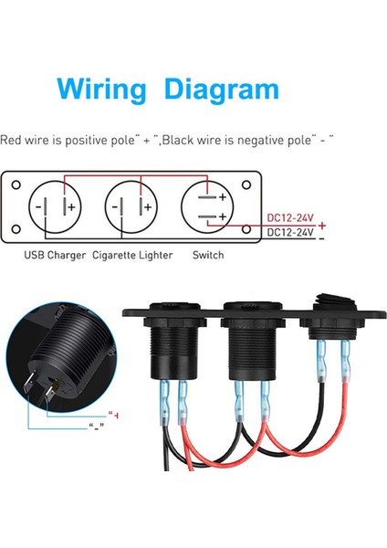 Daha Hafif Soket 12V/24V Rocker Geçiş Anahtarı Pd &amp Qc3 0 USB C Çıkışı LED Voltmetre ile Araba Teknesi Için Su Geçirmez (Yurt Dışından) fırsatları