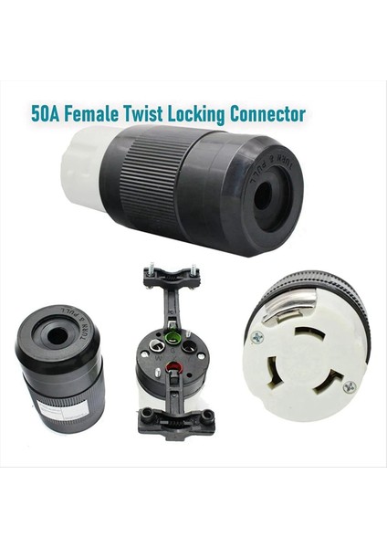 Rv 50 Amp 125V/250V Ac Güç Giriş Fişi Kadın Twist Kilitleme Konnektörü Siyah (Yurt Dışından) fırsatları