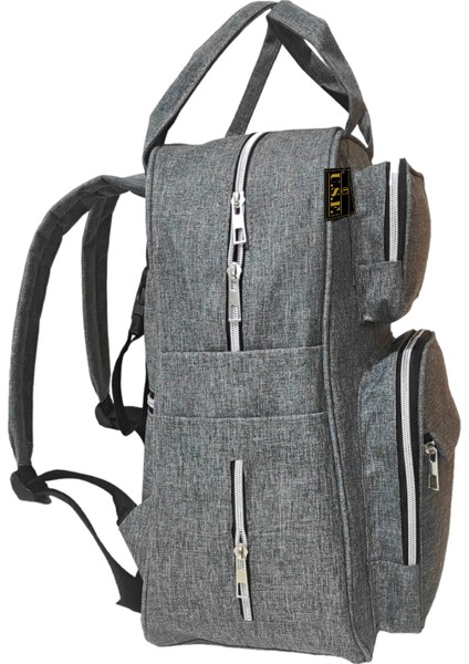 Anne Bebek Bakım Sırt Çantası Organizatör Fonksiyonel Termal Biberon Gözlü, Su Geçirmez Kumaş