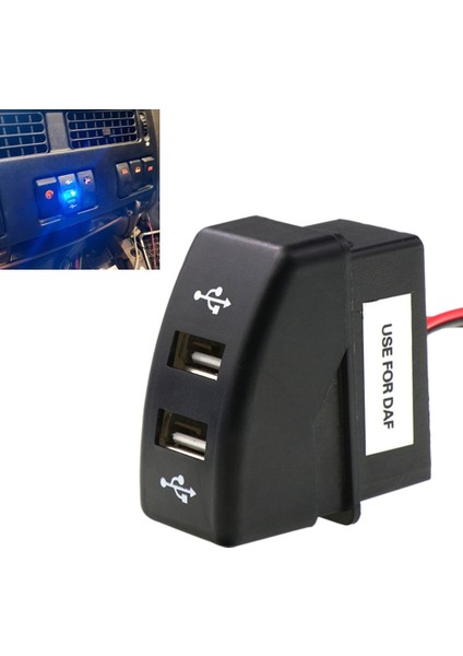 Araba Çift USB Şarj Cihazı 5V 2 1A Araç USB Güç Soketi Daf Truck Için Araç Aksesuarları Daf 95 Xf Xf 106 105 95 Cf (Yurt Dışından) fiyatları