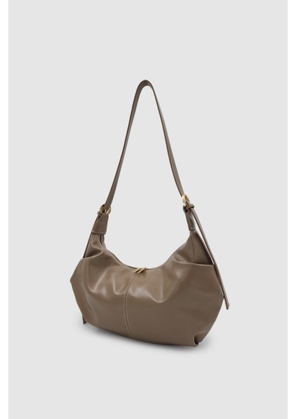 Lilsa Ayarlanabilir Askılı Yumuşak Form Baget Omuz Çantası Vizon fiyatları