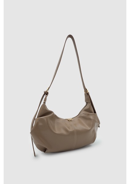 Lilsa Ayarlanabilir Askılı Yumuşak Form Baget Omuz Çantası Vizon modelleri