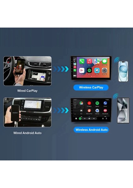 2 Arada Kablosuz Carplay Android Otomatik Adaptörü Apple Araba Oynat Dongle Mini Aı Box Toyoto Mg Renault Volvo Audi Kia (Yurt Dışından) modelleri