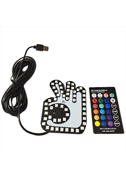 Evrensel Komik Araba Parmak Işığı Uzakta Iyi Jest Lambası Işıltı Paneli Etiketi ile Araba Penceresi Dekoratif (Yurt Dışından)