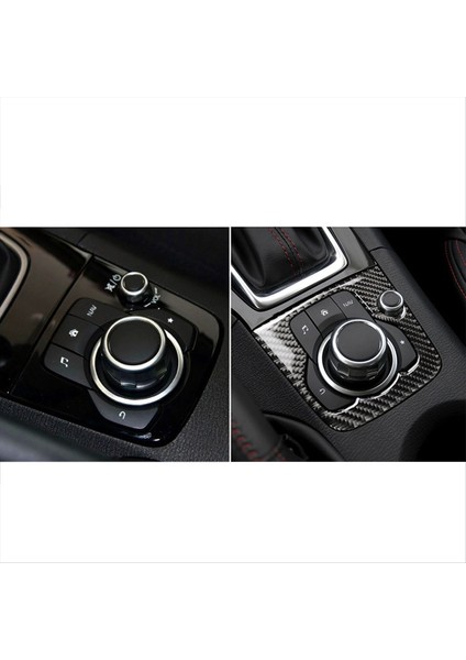 Araba Karbon Fiber Merkez Konsolu Multimedya Panel Trim Mazda 3 Axela Araba Düğmesi Döşeme Dekoratif Sürücü Sol (Yurt Dışından) fiyatları