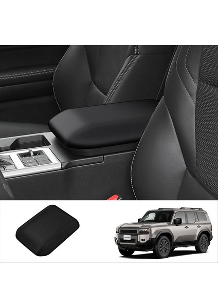 Toyota Prado LC250 2024 Siyah Için Araba Merkezi Konsol Koltuk Kutusu Kapak Koltuk Kutusu Pu Deri Paneller (Yurt Dışından) indirimleri