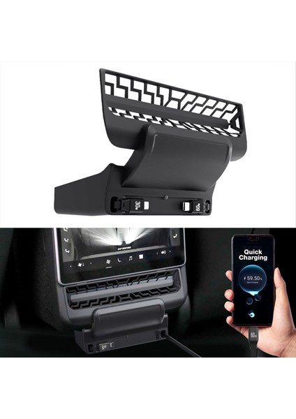 Tesla Için USB Hub Model Y Juniper 2025 Model 3 Yayla 2024 2025 Arka Hava Çıkış Istasyonu Hızlı Şarj Cihazı (Yurt Dışından) modelleri