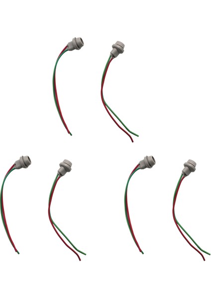 6x T10 Soket W5W Adaptörü Yumuşak Kauçuk Işık Tutucu Araç Aksesuarları Erkek - Kadın Tel Konektörü Kablo ile (Yurt Dışından)