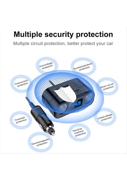 Car 60W Güç Adaptörü 2 Soketler 2 USB 2 Tip C Şarj Portu Pd 22W Hızlı Şarj Voltaj Algılama Telefon Şarj Cihazı (Yurt Dışından) indirimleri