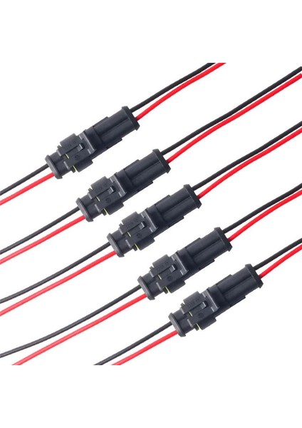 5 Çift 2 Pin Yollu Su Geçirmez Elektrik Tel Konektörü Fiş Set Araba Konektörlerini Motosiklet Scooter Deniz Için Kablo ile (Yurt Dışından) modelleri