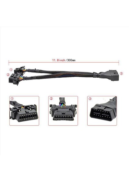 2x 2 Aradan 1 Obd2 Uzatma Kablosu Obdıı Male To 2 Dıse Ploster Araç Bilgisayar Bilgisayar Bilgisayar Dönüşümü Soketi 30CM (Yurt Dışından) fırsatları